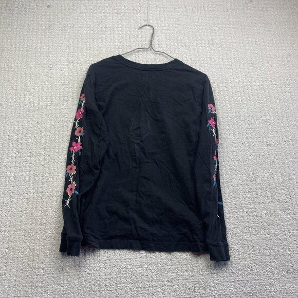 VANS Skater T-Shirt Womens S Black Long Sleeve Top Floral Skateboarding Girls - Picture 13 of 16